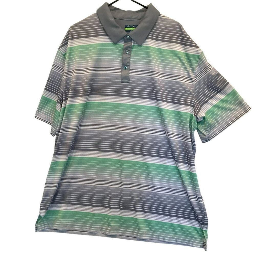 Ben Hogan Performance Men's 3Button Striped Golf Polo Shirt Size XXL Activewear